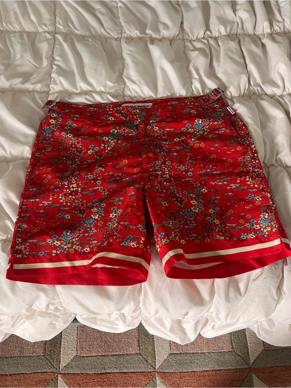 Orlebar Brown Red Floral Bermuda Shorts